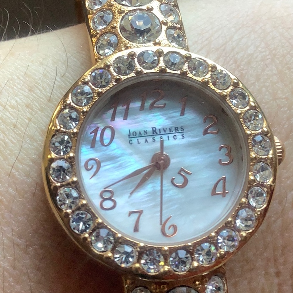 Joan Rivers Gold Crystal Bangle Watch - Picture 7 of 8